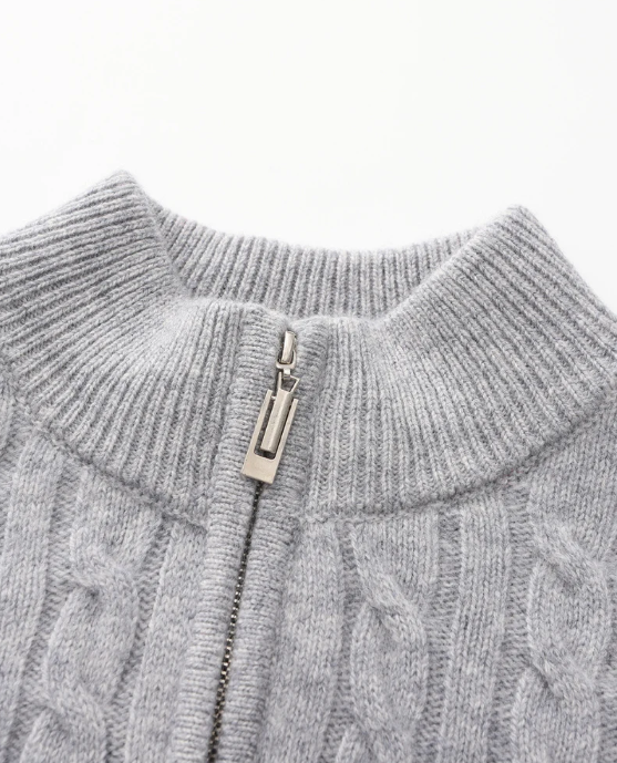 100% Cashmere Woven Half Zip